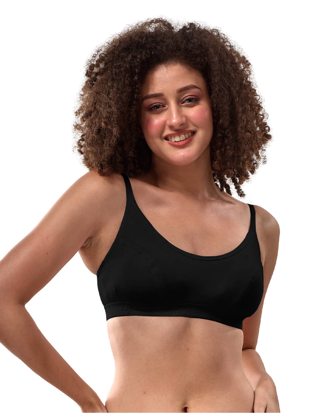     			LYRA Pack of 1 Cotton Non Padded Sports Bra For Women ( Black )