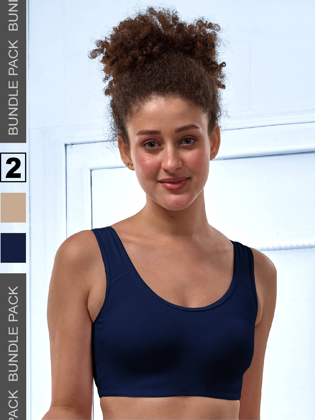     			LYRA Pack of 2 Cotton Non Padded Sports Bra For Women ( Multicolor 1 )