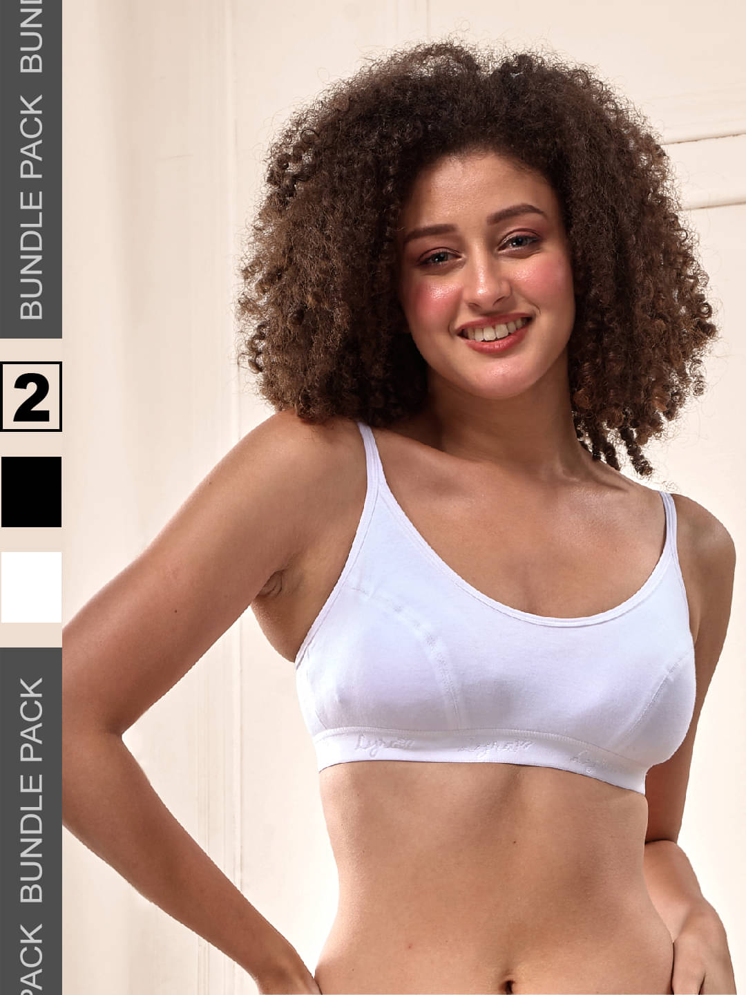     			LYRA Pack of 2 Cotton Non Padded Sports Bra For Women ( Multicolor 1 )