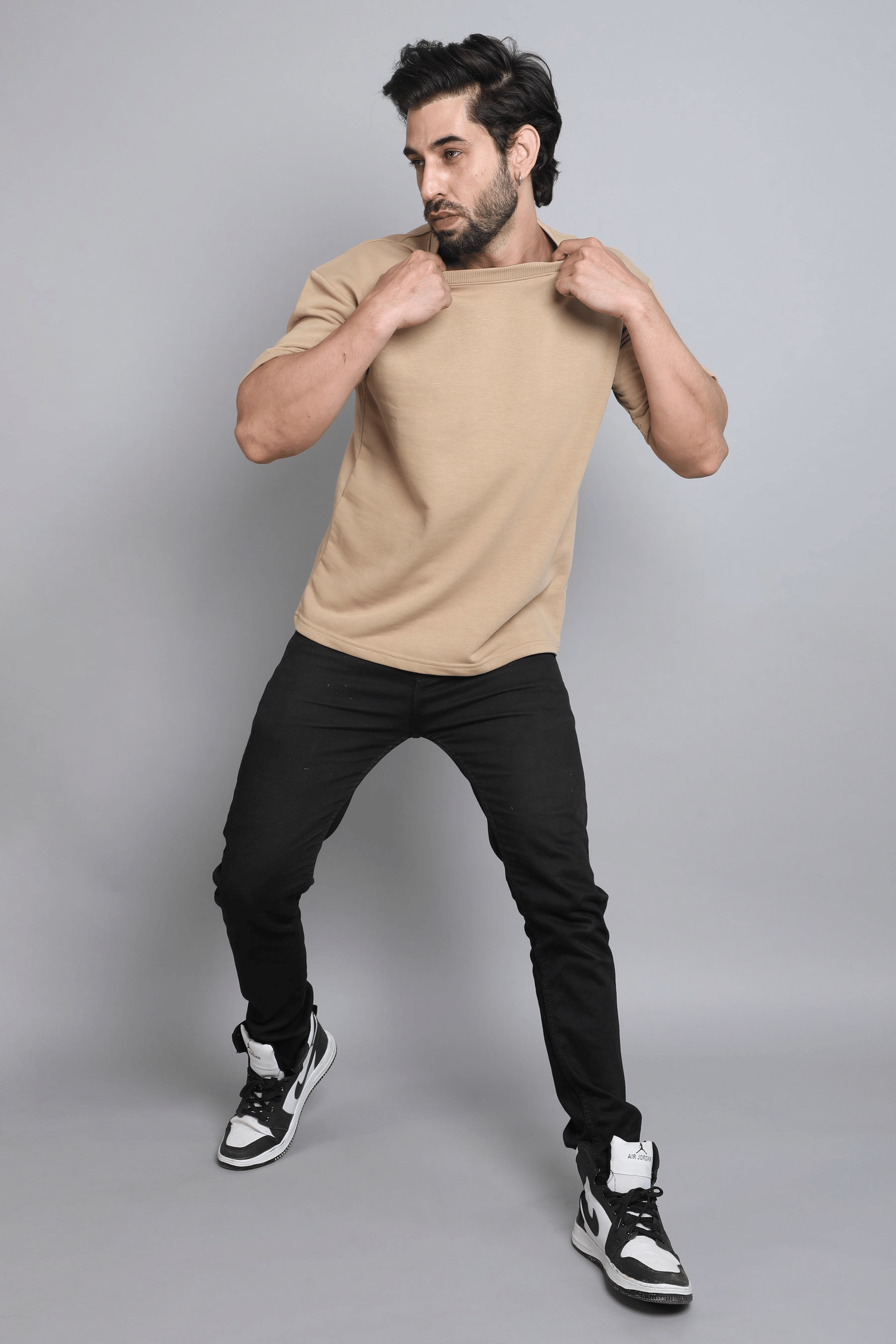 LazyGreg Men Cotton Oversized Fit Solid T-Shirt ( Multicolor ) LazyGreg Men Cotton Oversized Fit Solid T-Shirt ( Multicolor )