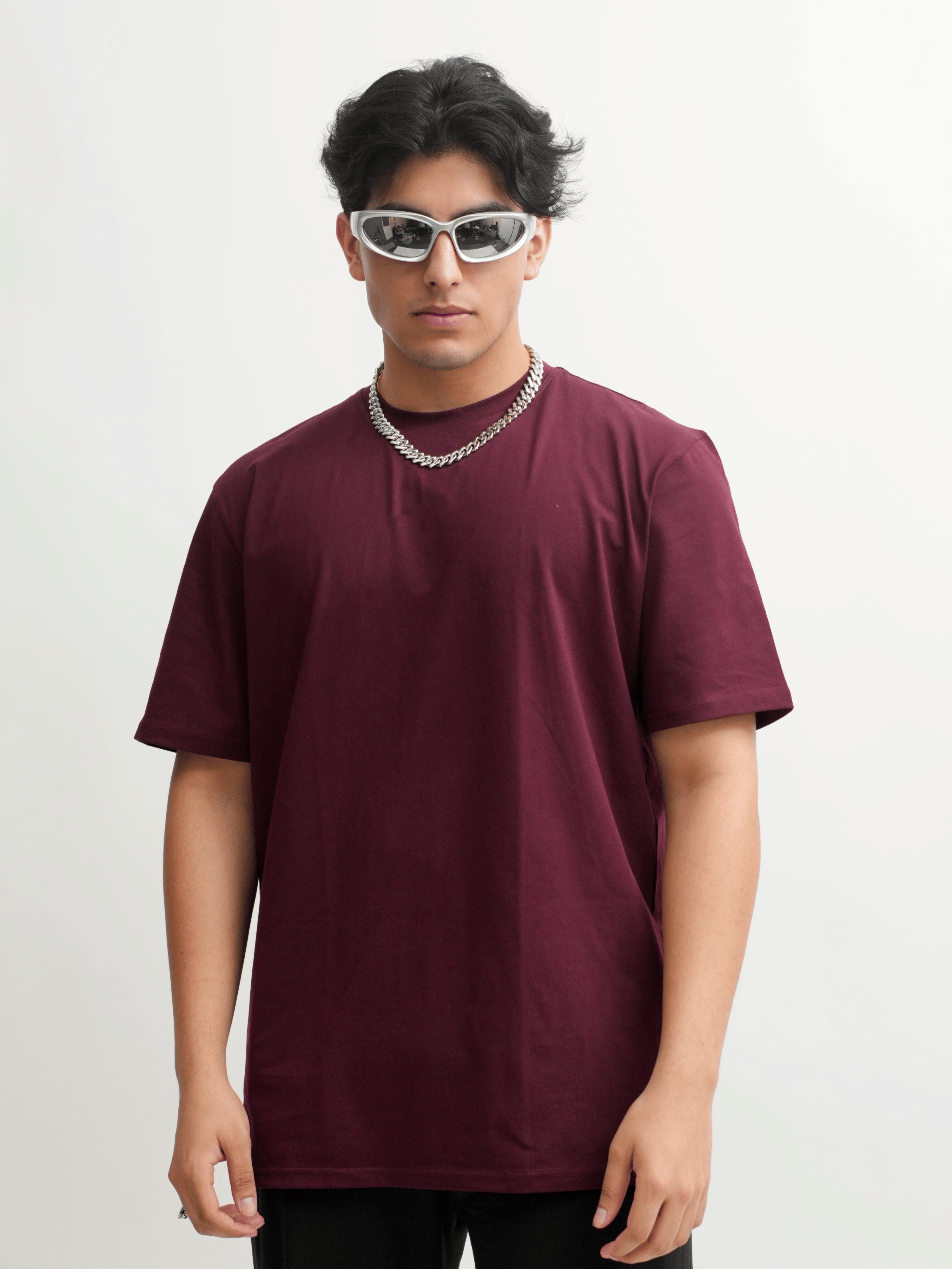     			LazyGreg Men Cotton Oversized Fit Solid T-Shirt ( Multicolor )