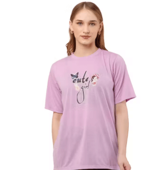 Lilyn Women Cotton Blend Regular Fit Round Neck T-Shirt ( Purple ) Lilyn Women Cotton Blend Regular Fit Round Neck T-Shirt ( Purple )