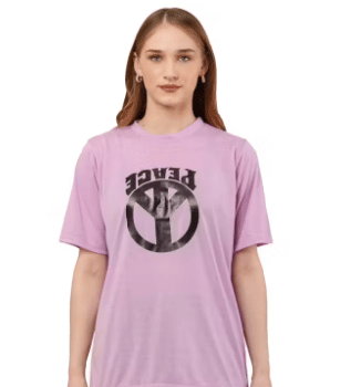 Lilyn Women Cotton Blend Regular Fit Round Neck T-Shirt ( Purple ) Lilyn Women Cotton Blend Regular Fit Round Neck T-Shirt ( Purple )