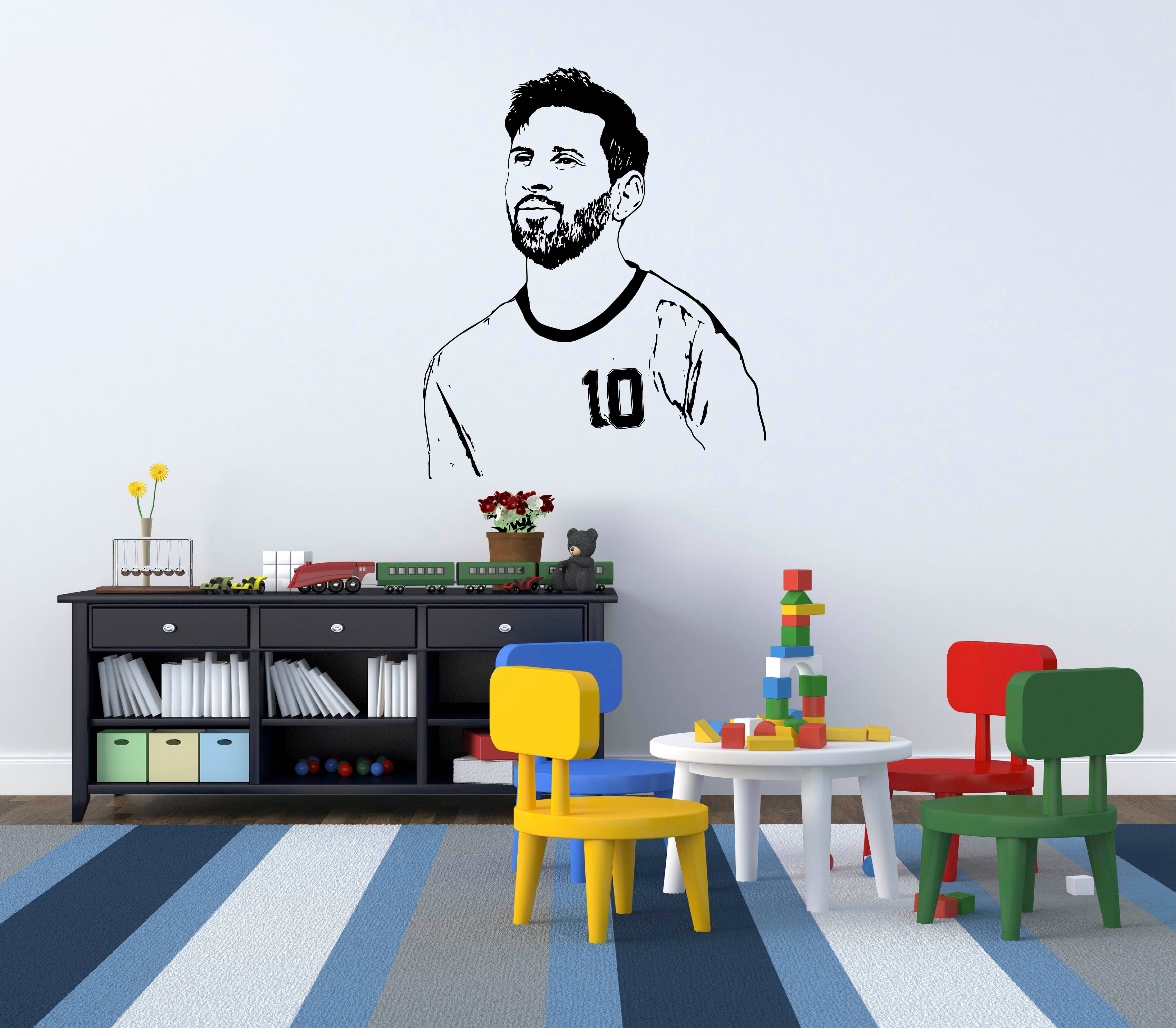     			PEACOCKRIDE Lionel Messi l Foot ball I Argentina I Wall Decal Wall Stickers