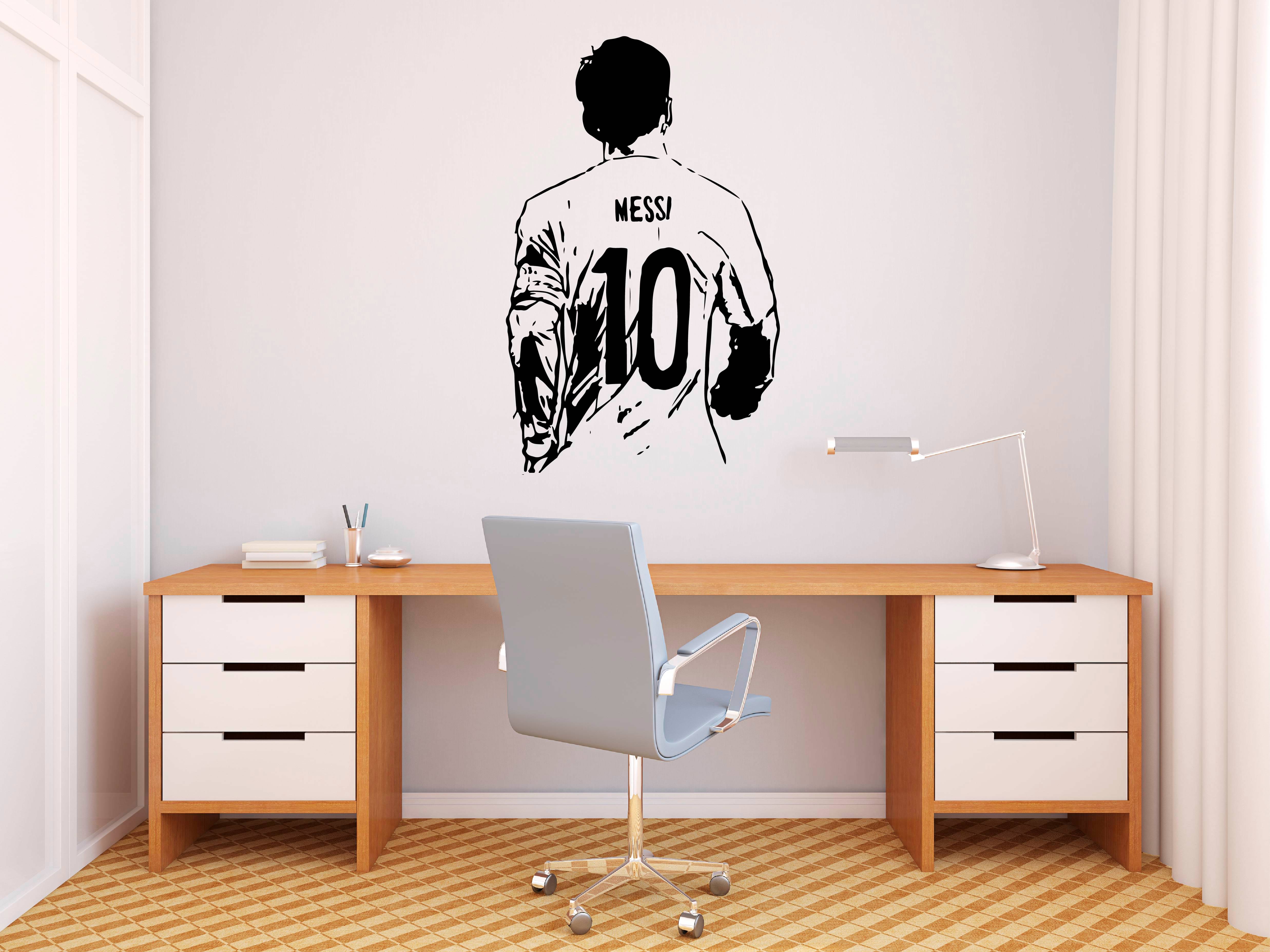     			PEACOCKRIDE Lionel Messi l Foot ball I Argentina I Wall Decal Wall Stickers