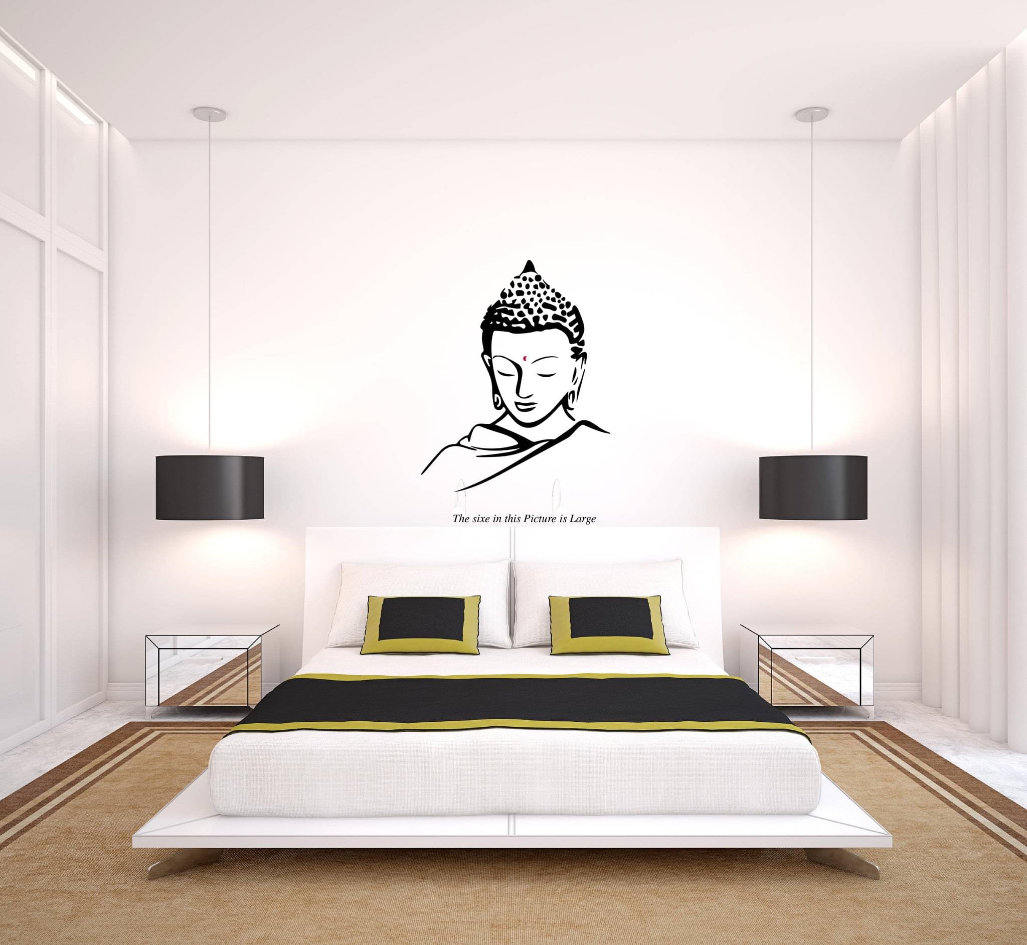     			PEACOCKRIDE Lord Buddha Wall Decal Wall Stickers