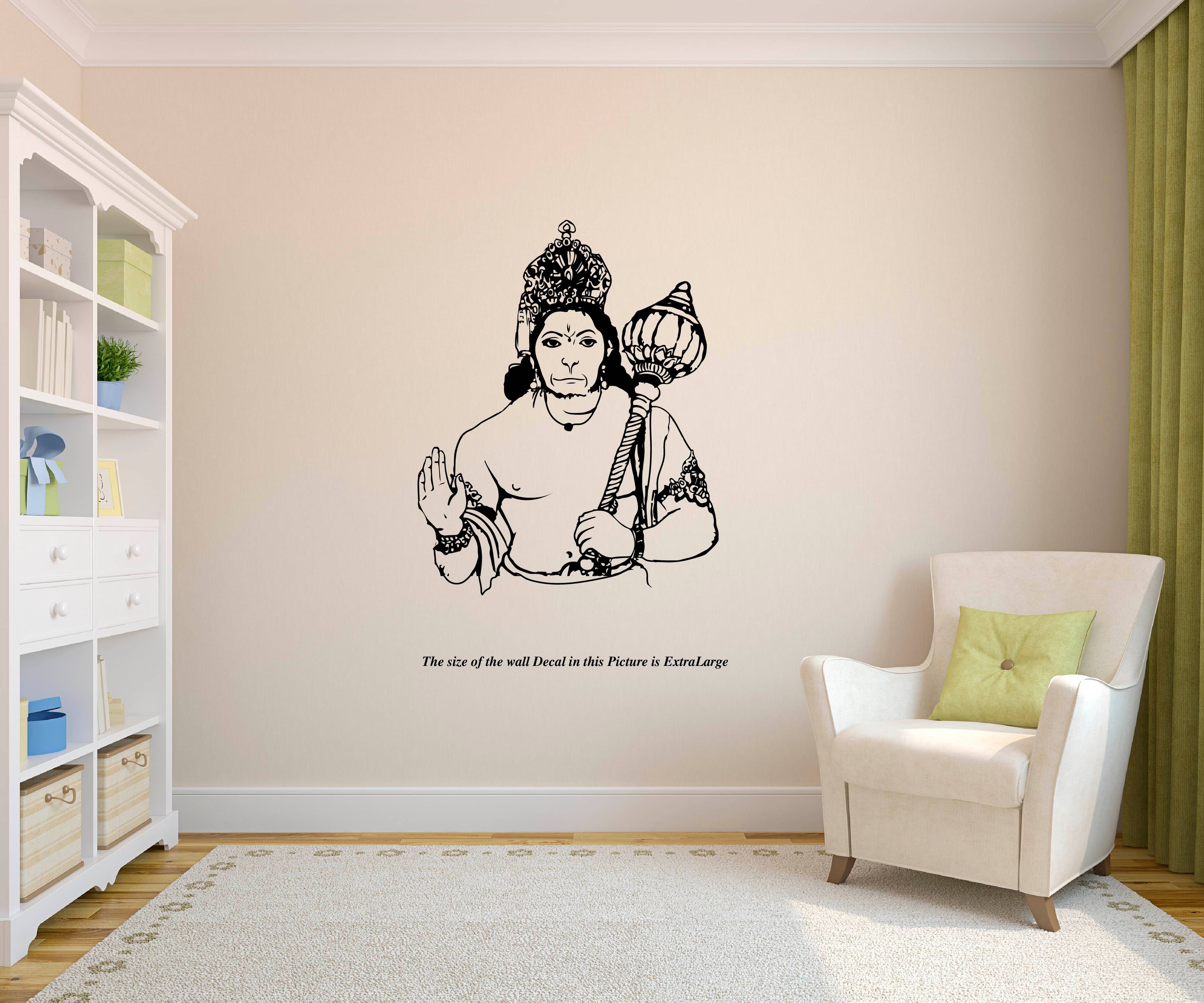     			PEACOCKRIDE Lord Hanuman I Hanuman I Wall Decal Wall Stickers