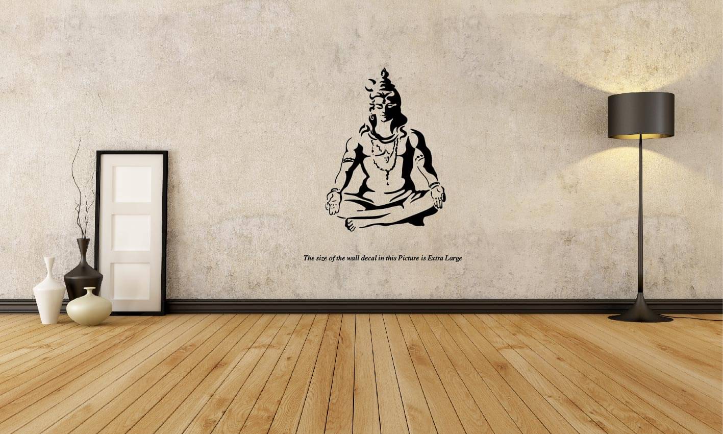     			PEACOCKRIDE Lord Shiva Meditation Wall Decal Wall Stickers