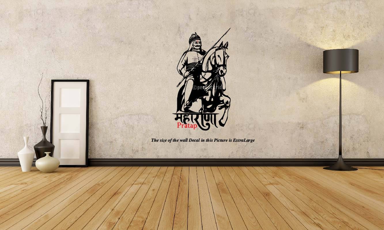     			PEACOCKRIDE Maharana Pratap Rajput I Mewar King Wall Decal Wall Stickers