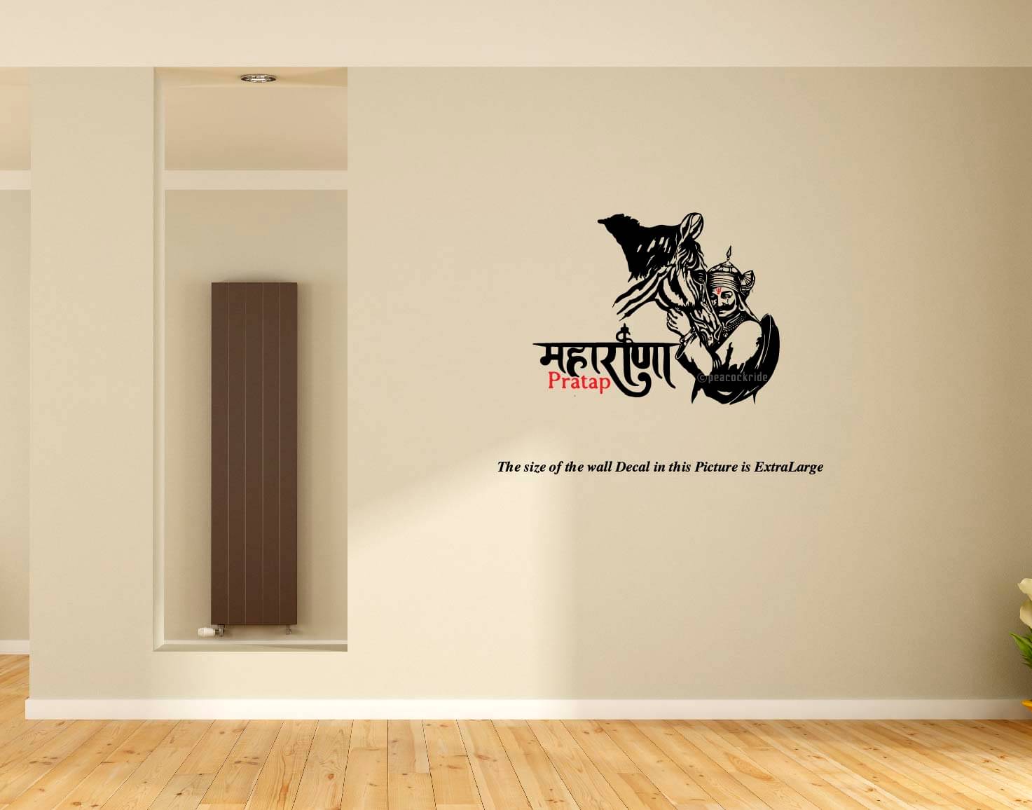     			PEACOCKRIDE Maharana Pratap Rajput with Horse Chetak Wall Decal Wall Stickers