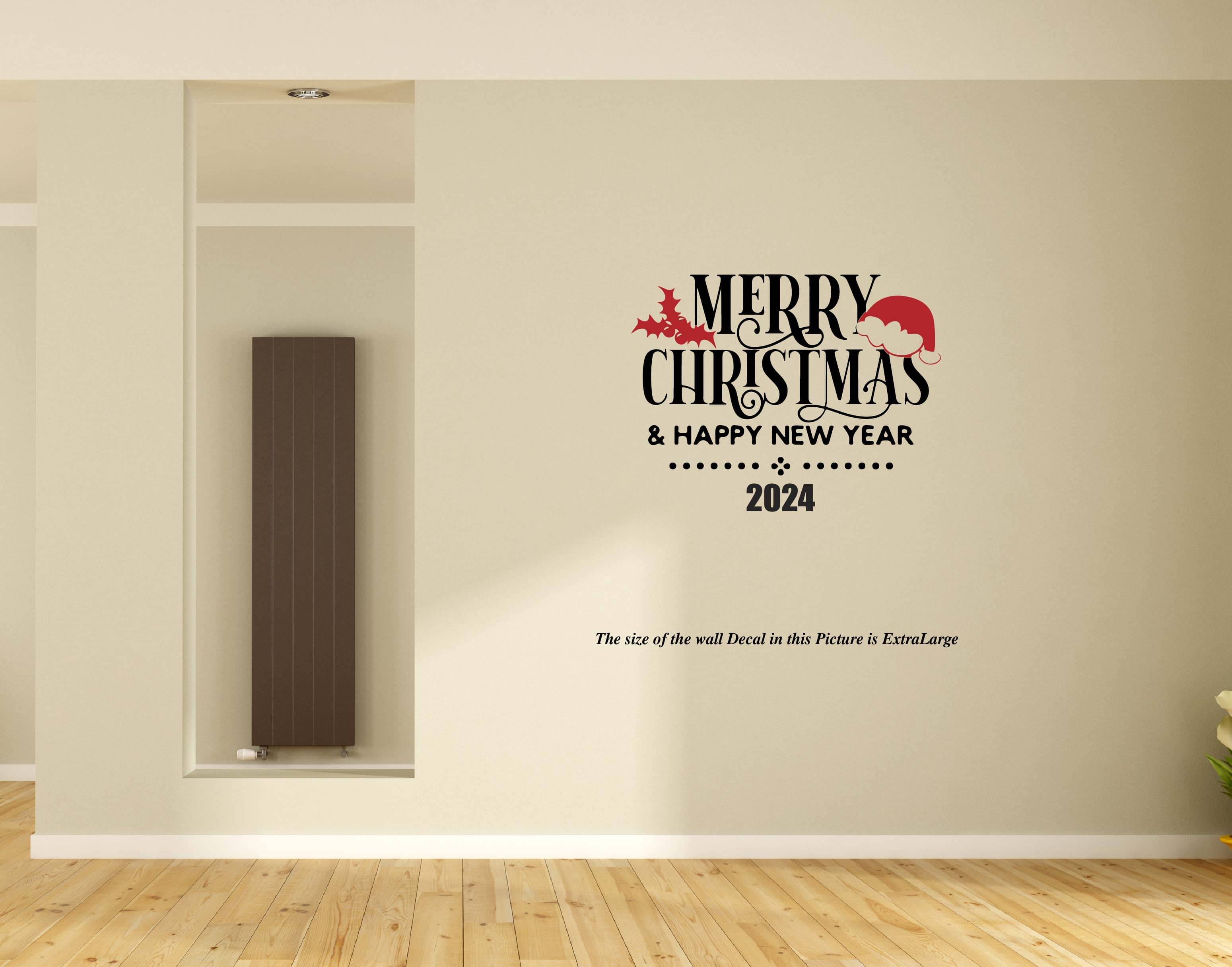     			PEACOCKRIDE Merry Christmas & Happy New Year 2024 I Christmas I Jesus Christ I Wall Decal Wall Stickers