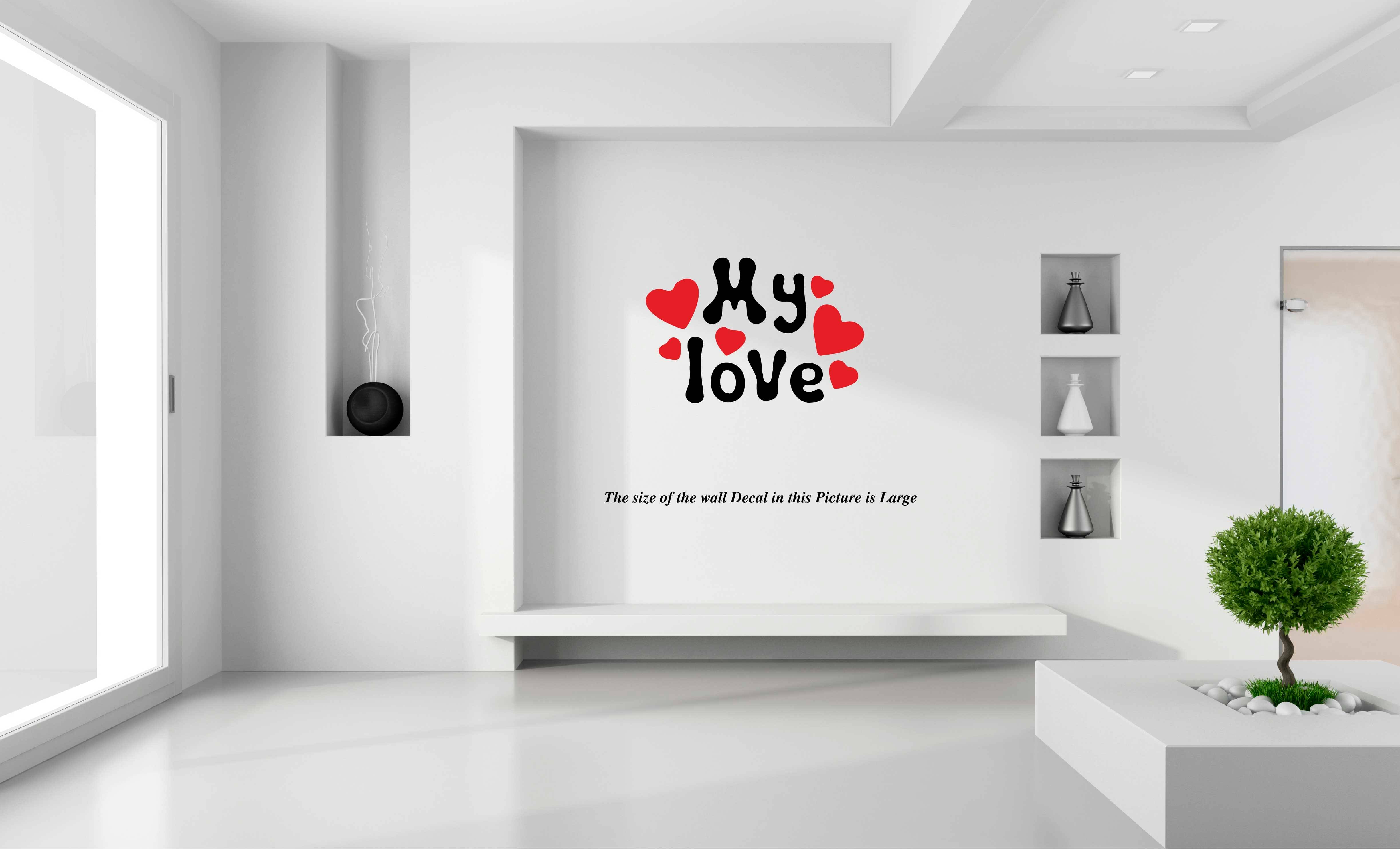     			PEACOCKRIDE My Love I Romantic I Love I Valentines Day Series I Wall Decal Wall Stickers
