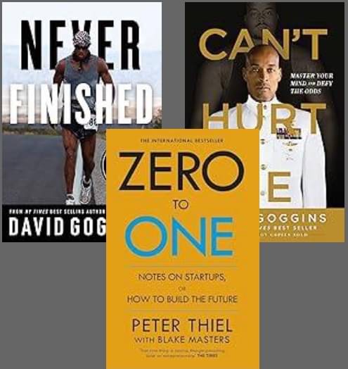     			Never Finished + Can't Hurt Me + Zero To One