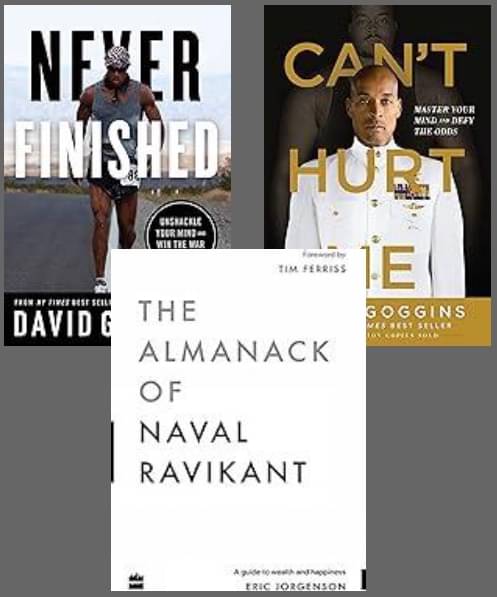     			Never Finished + Can't Hurt Me + The Almanack Of Naval Ravikant