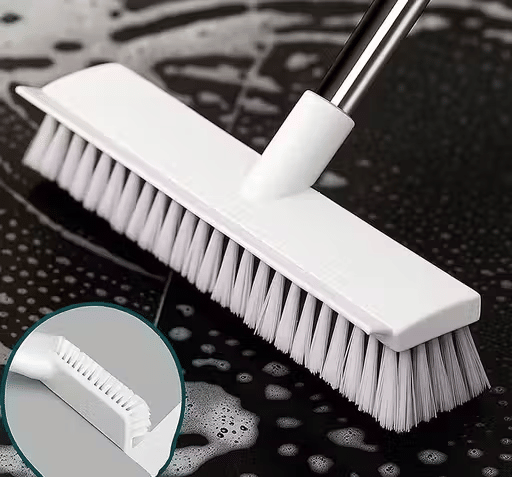     			Pack Of 1 Multipurpose Floor Cleaning Brush with Long Handle | Hard Bristle Scrubber for Bathroom, Floor, Tiles & Kitchen Cleaning (White)