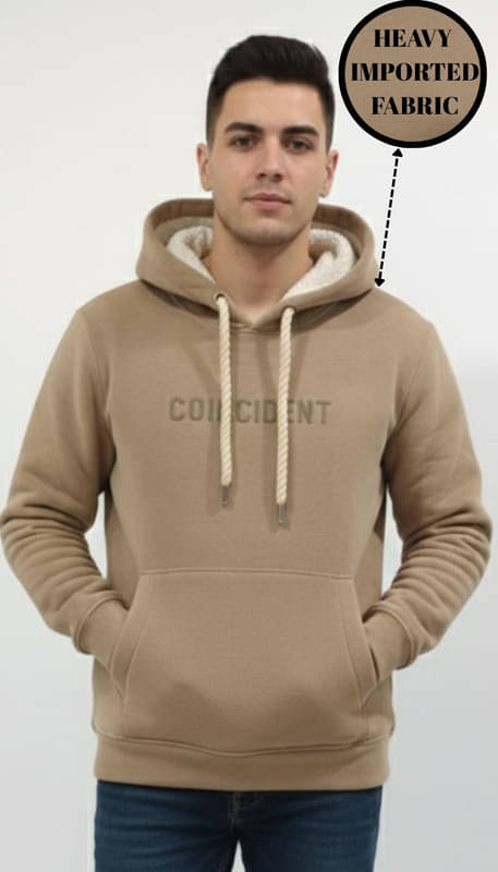 ParcelYard Fleece Hooded Men's Sweatshirt - Beige ( Pack of 1 ) ParcelYard Fleece Hooded Men's Sweatshirt - Beige ( Pack of 1 )