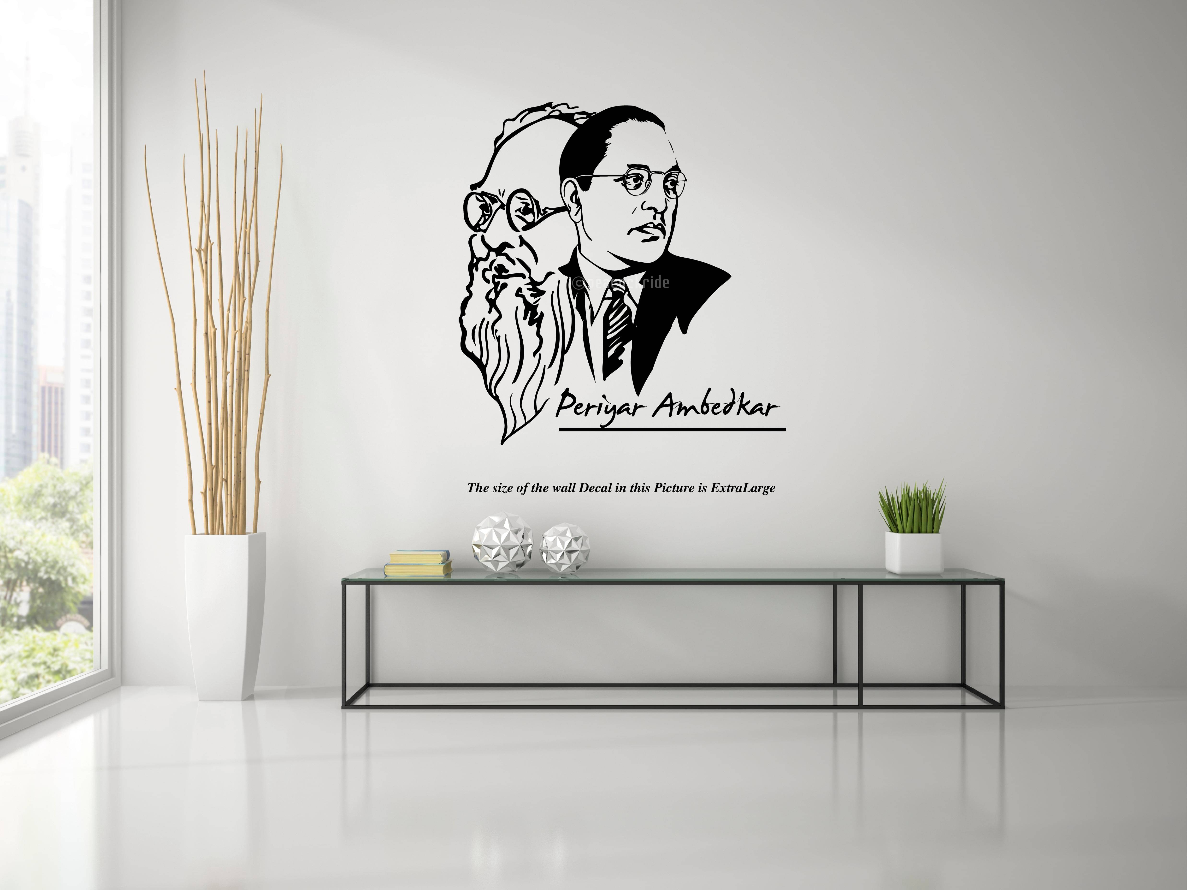     			PEACOCKRIDE Periyar Ambedkar Wall Decal Wall Stickers