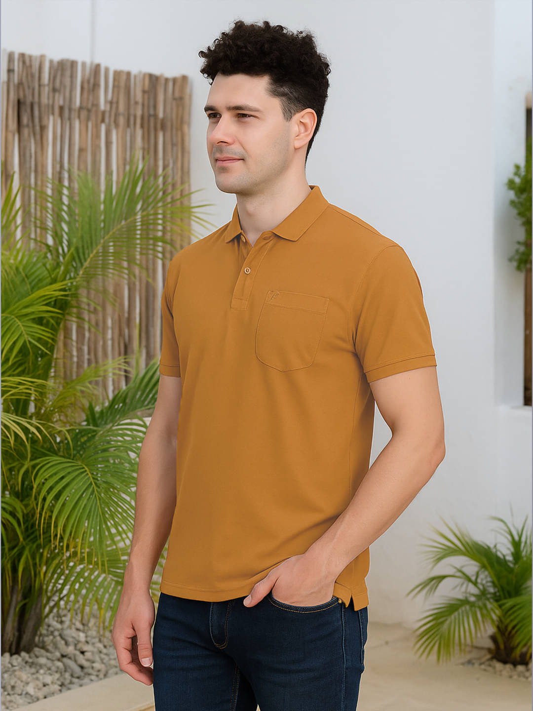 Promount Men Polyester Regular Fit Solid Polo T Shirt ( Rust )     			Promount Men Polyester Regular Fit Solid Polo T Shirt ( Rust )