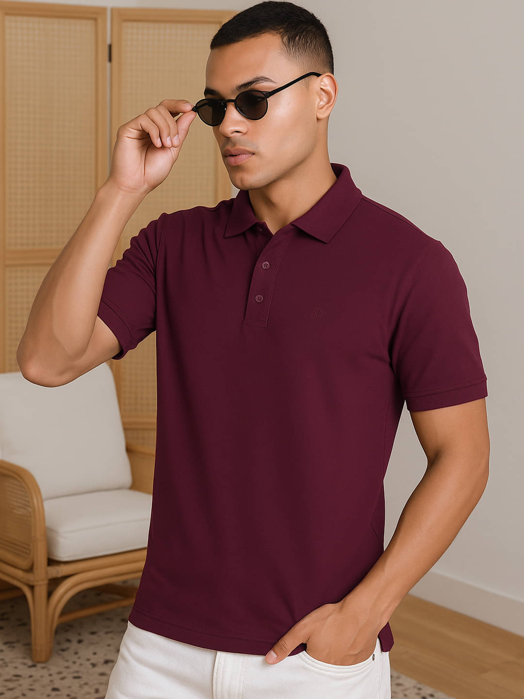 Promount Men Polyester Regular Fit Solid Polo T Shirt ( Maroon ) Promount Men Polyester Regular Fit Solid Polo T Shirt ( Maroon )