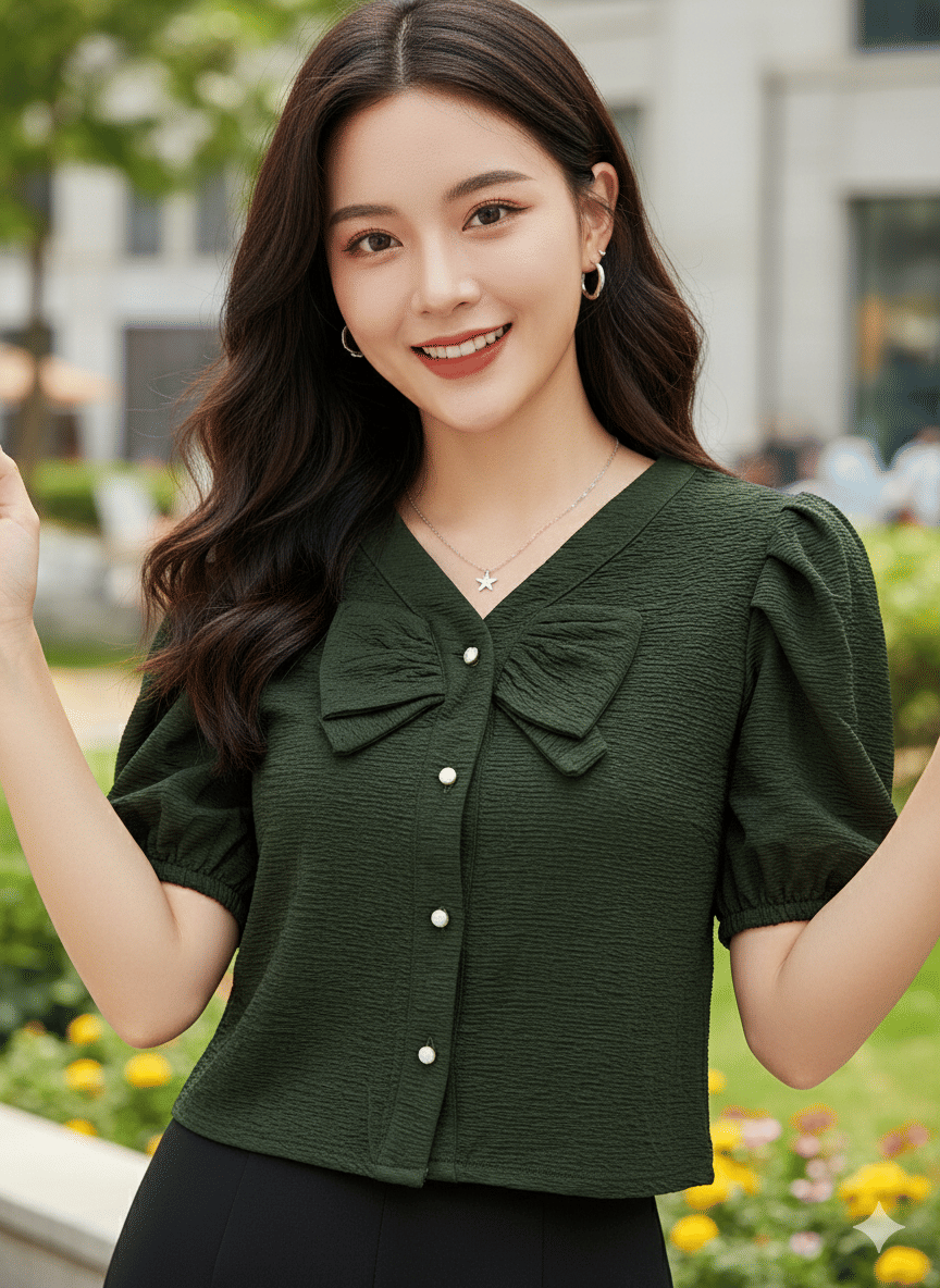 Quintessentials Women's Cotton Blend Regular Top ( Green ) Quintessentials Women's Cotton Blend Regular Top ( Green )