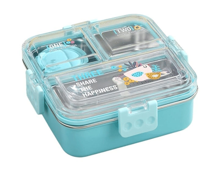 RUDRA VIBES CREATIONS - Green Stainless Steel Lunch Box ( Pack of 1 ) RUDRA VIBES CREATIONS - Green Stainless Steel Lunch Box ( Pack of 1 )