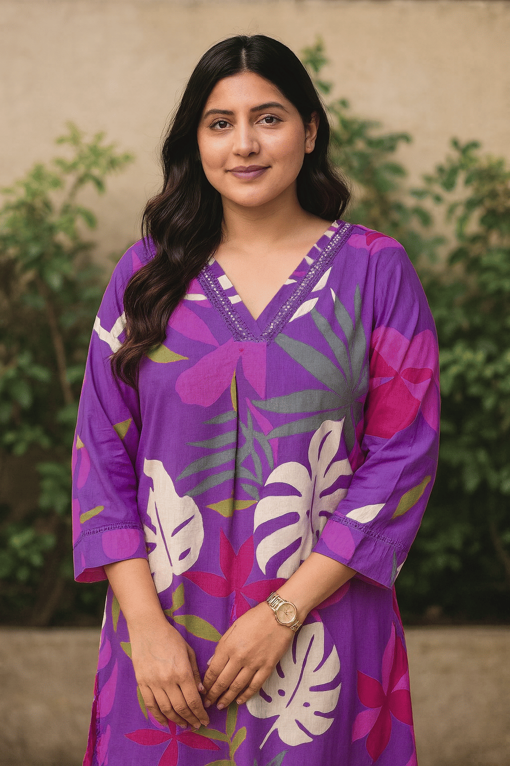 Rahigomar Women Rayon Printed A-line Kurti With Pants ( Purple ) Rahigomar Women Rayon Printed A-line Kurti With Pants ( Purple )