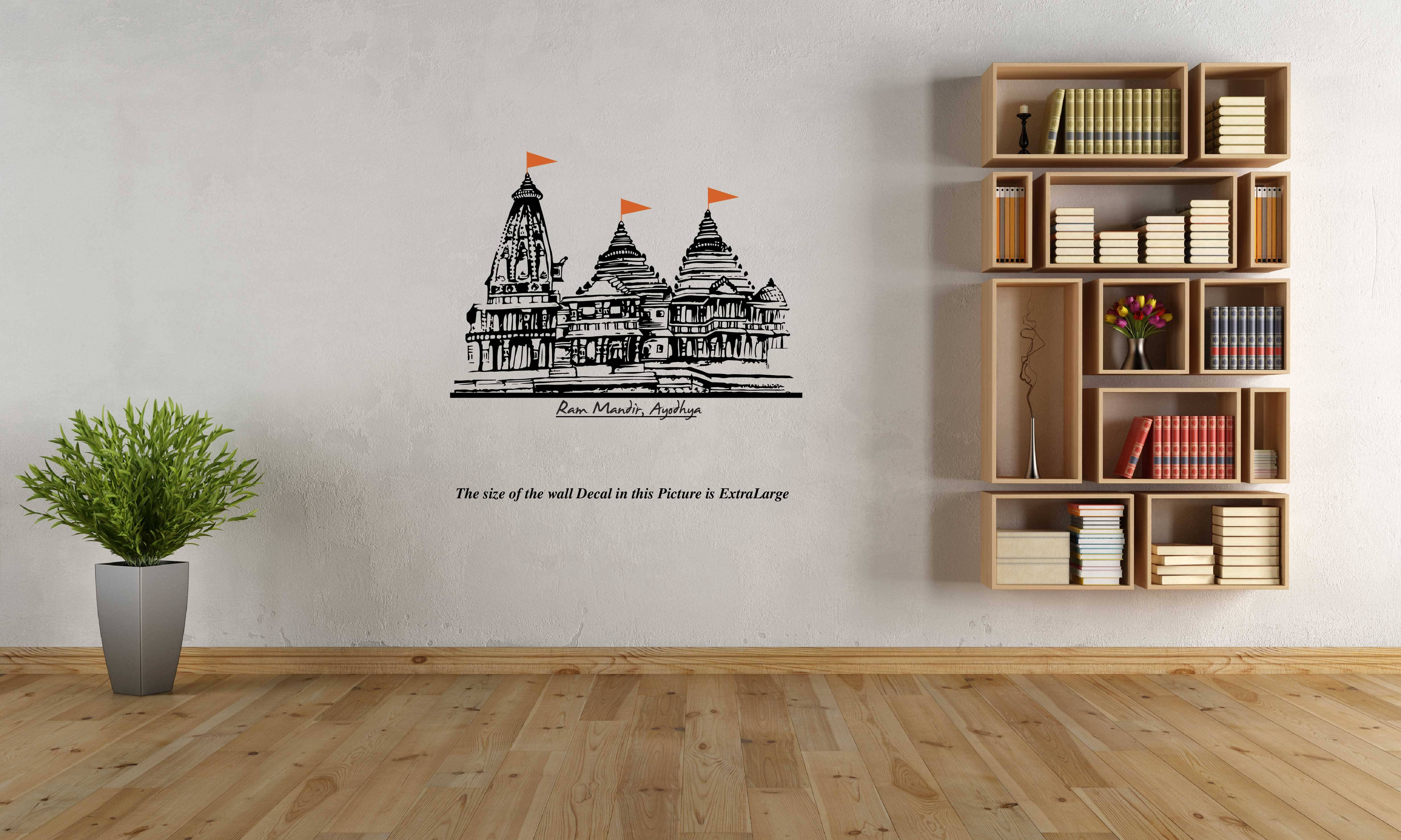     			PEACOCKRIDE Ram Mandir Ayodhya Wall Decal Wall Stickers