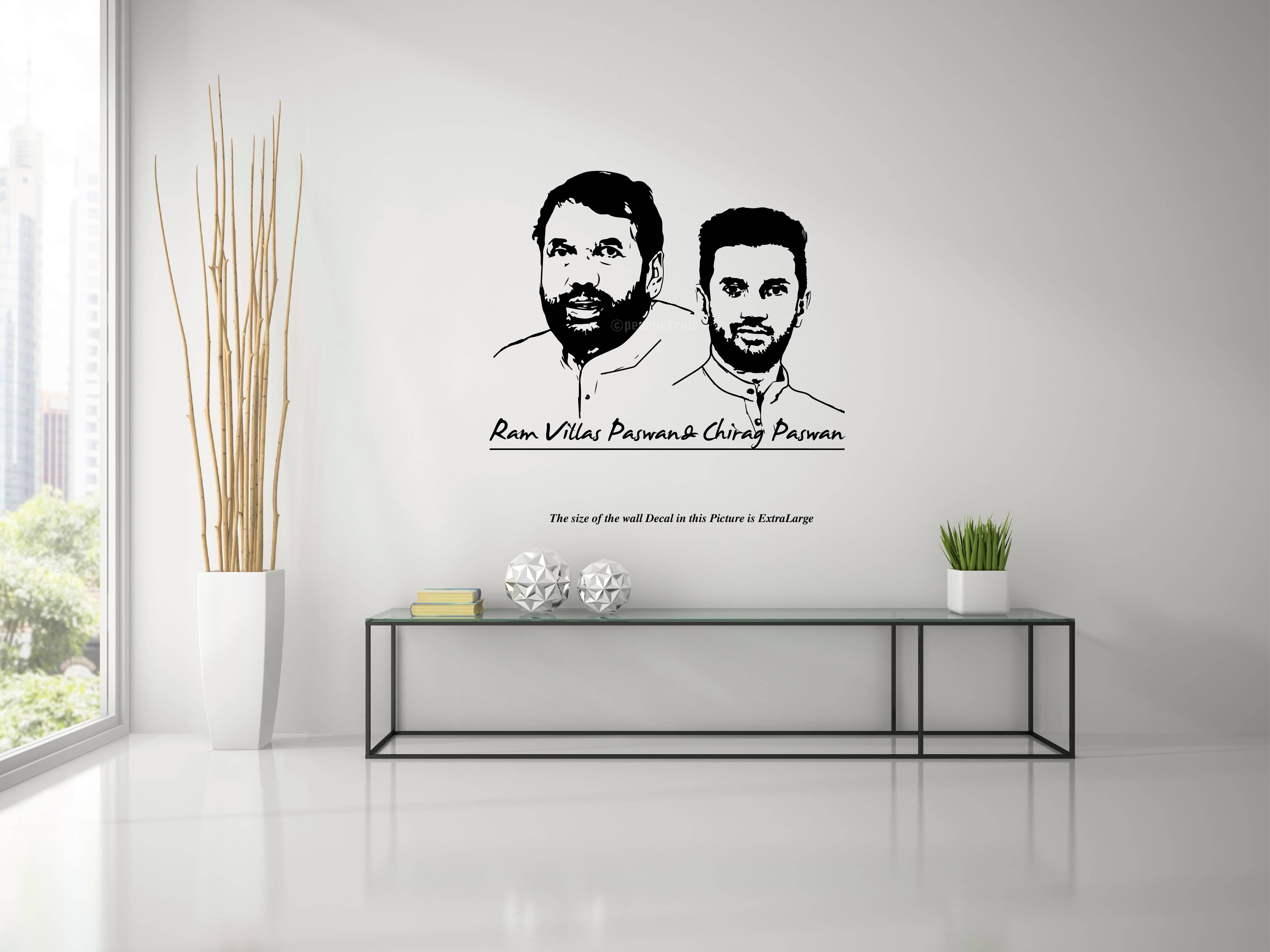     			PEACOCKRIDE Ram Vilas Paswan Chirag Paswan I Lok Janshakti Party I LJP I Bihar I Wall Decal Wall Stickers