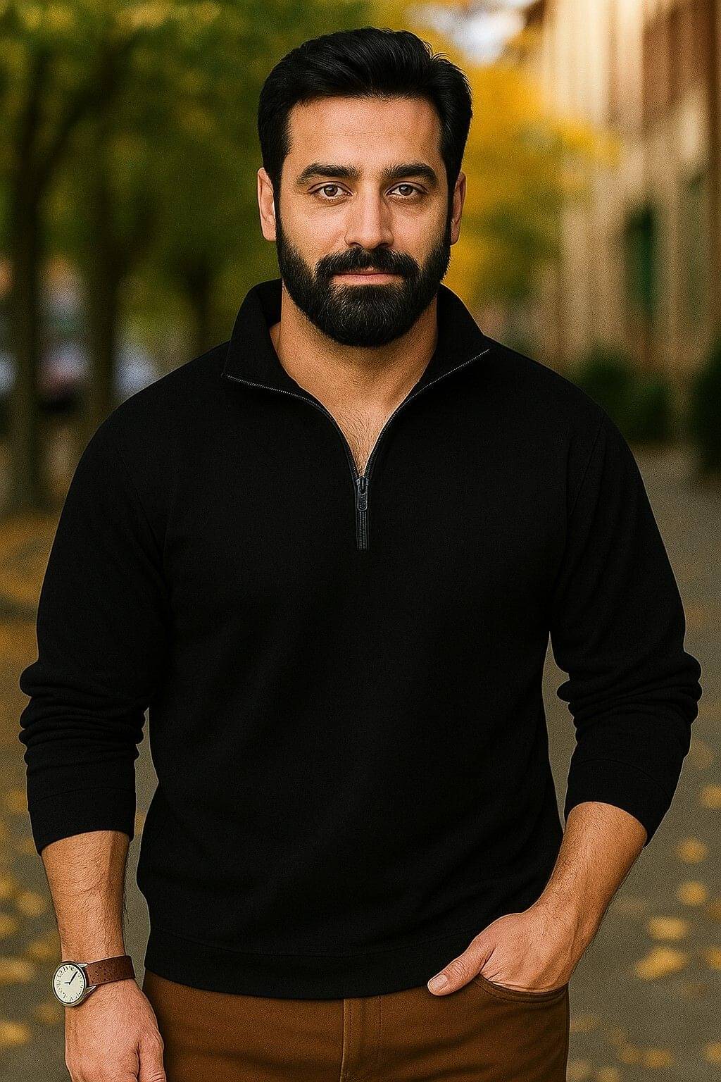 Rino Fleece High Neck Men's Sweatshirt - Black ( Pack of 1 ) Rino Fleece High Neck Men's Sweatshirt - Black ( Pack of 1 )