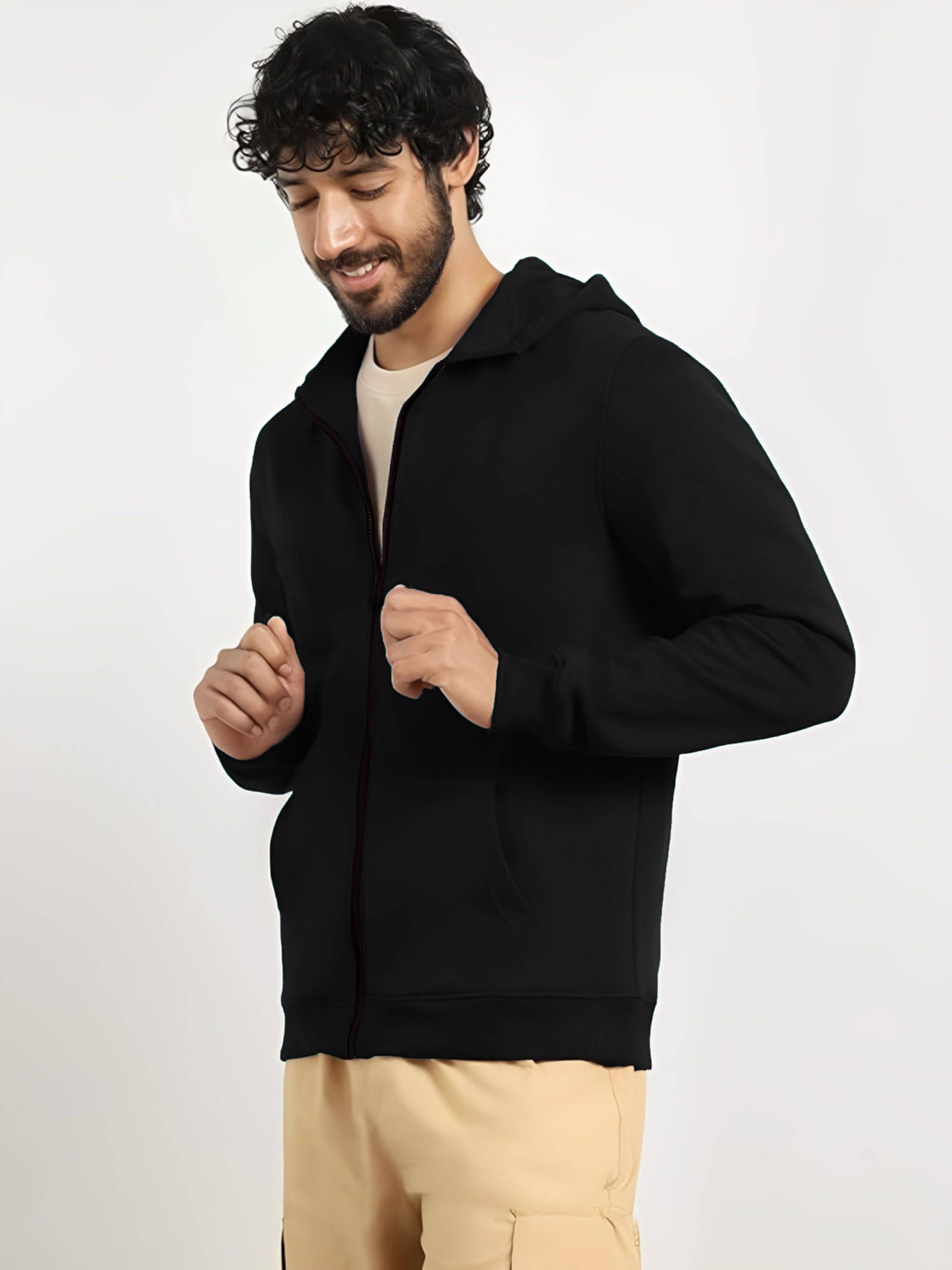 Rino Fleece Men's Casual Jacket - Black ( Pack of 1 ) Rino Fleece Men's Casual Jacket - Black ( Pack of 1 )