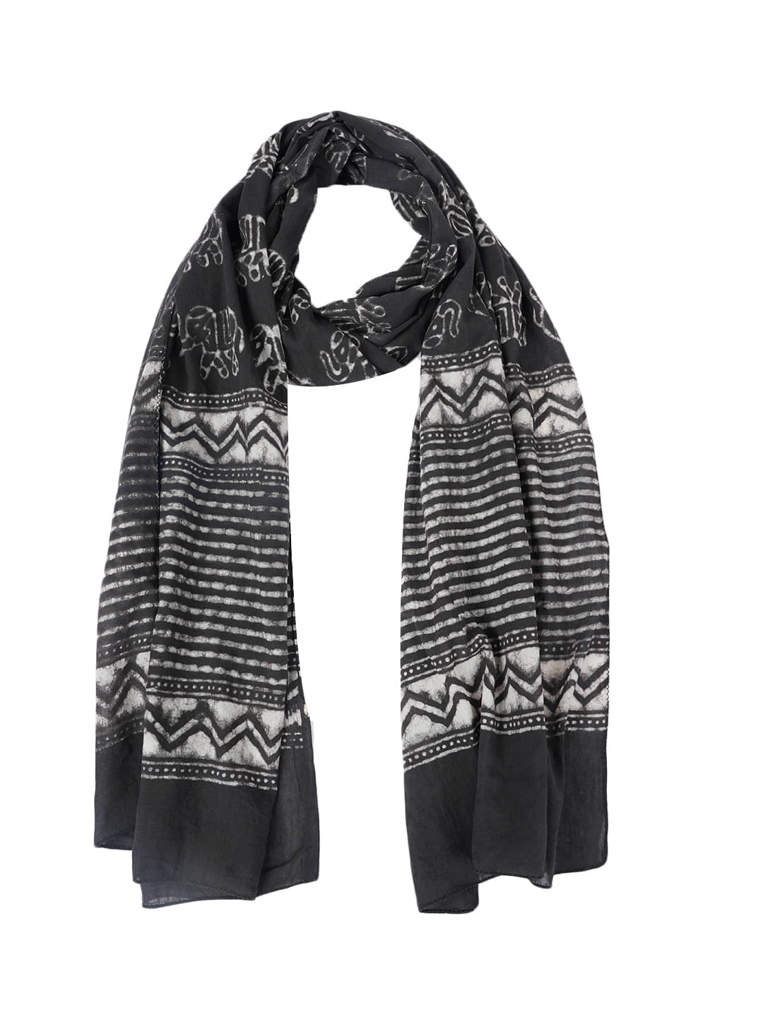 Style 98 Black Cotton Blend Women's Stole ( Pack of 1 ) Style 98 Black Cotton Blend Women's Stole ( Pack of 1 )