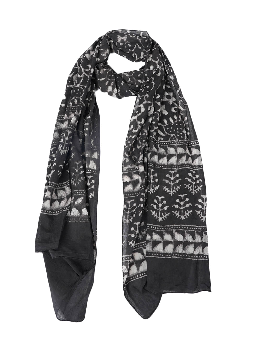     			Style 98 Black Cotton Blend Women's Stole ( Pack of 1 )