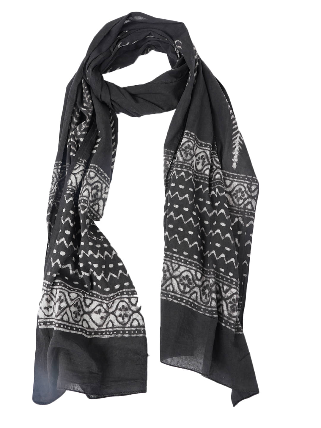     			Style 98 Black Cotton Blend Women's Stole ( Pack of 1 )