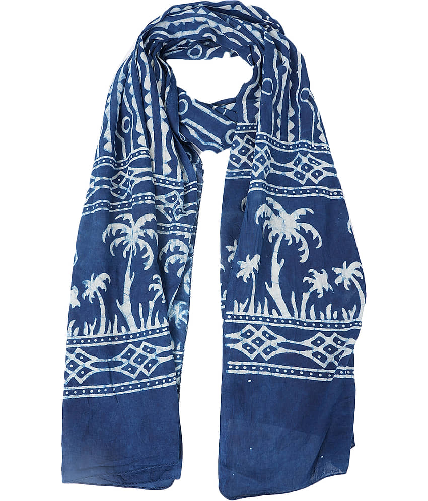 Style 98 Blue Cotton Blend Women's Stole ( Pack of 1 ) - Dupattas & Shawls | Buy online on ZillyBuy