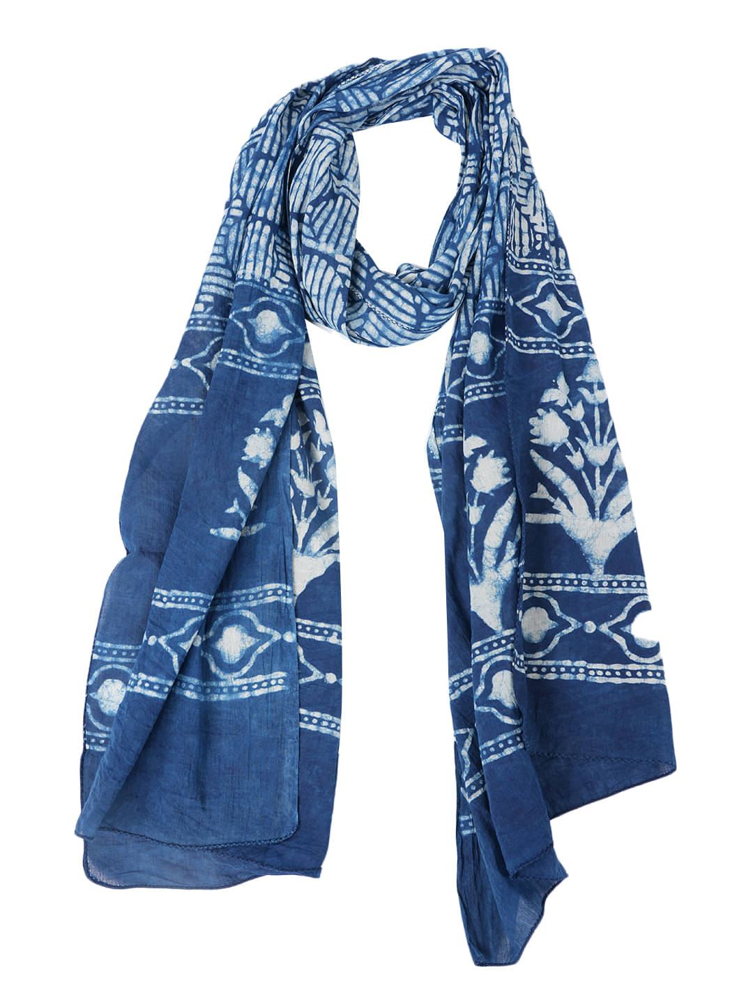     			Style 98 Blue Cotton Blend Women's Stole ( Pack of 1 )