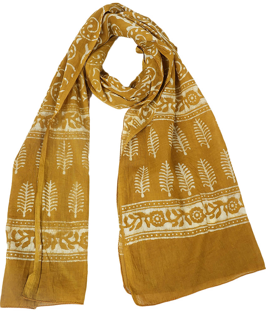 Style 98 Mustard Cotton Blend Women's Stole ( Pack of 1 ) - Dupattas & Shawls | Buy online on ZillyBuy
