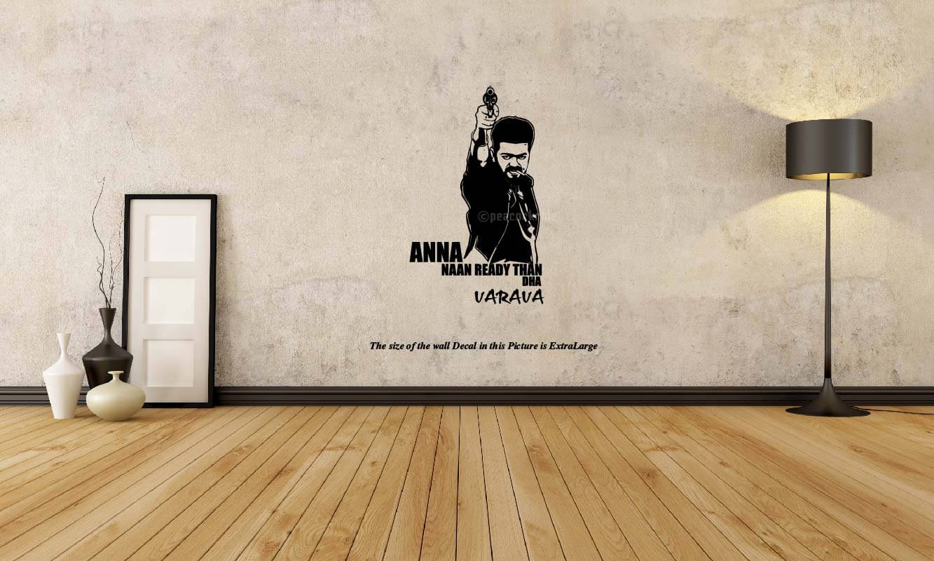    			PEACOCKRIDE Thalapathy Vijay I Leo I Anna Naan Ready Than I Wall Decal Wall Stickers