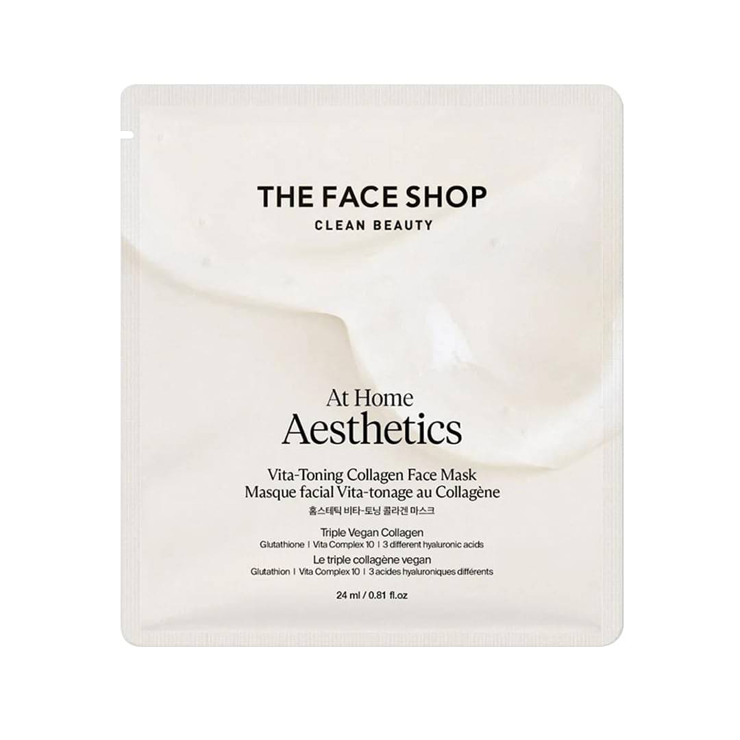 The Face Shop At Home Aesthetics Vita Toning Collagen Face Mask With Glutathione, 24ml The Face Shop At Home Aesthetics Vita Toning Collagen Face Mask With Glutathione, 24ml