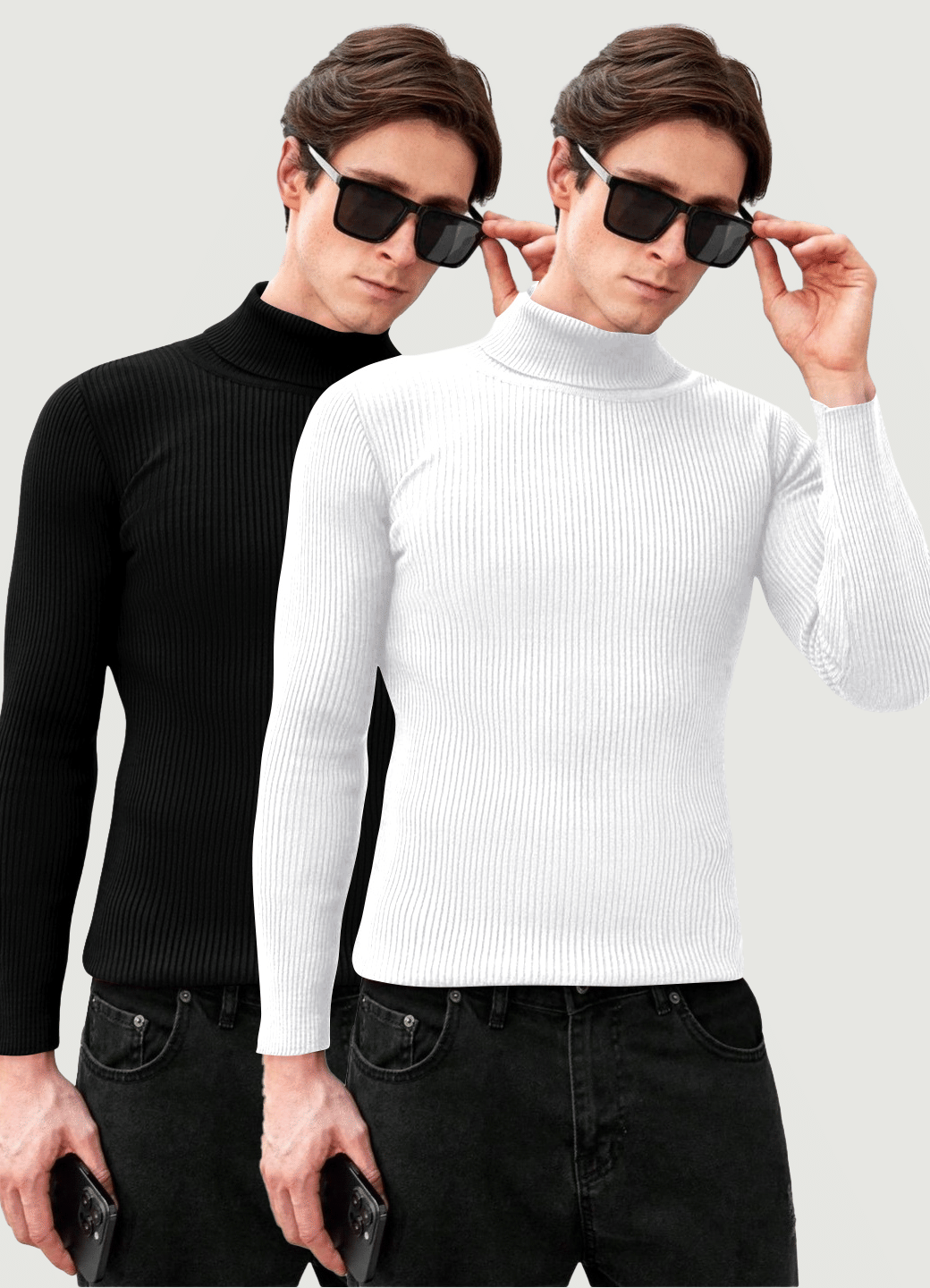 Urban Trees Cotton Blend High Neck Men's Full Sleeves Pullover Sweater - Multi ( Pack of 2 ) Urban Trees Cotton Blend High Neck Men's Full Sleeves Pullover Sweater - Multi ( Pack of 2 )