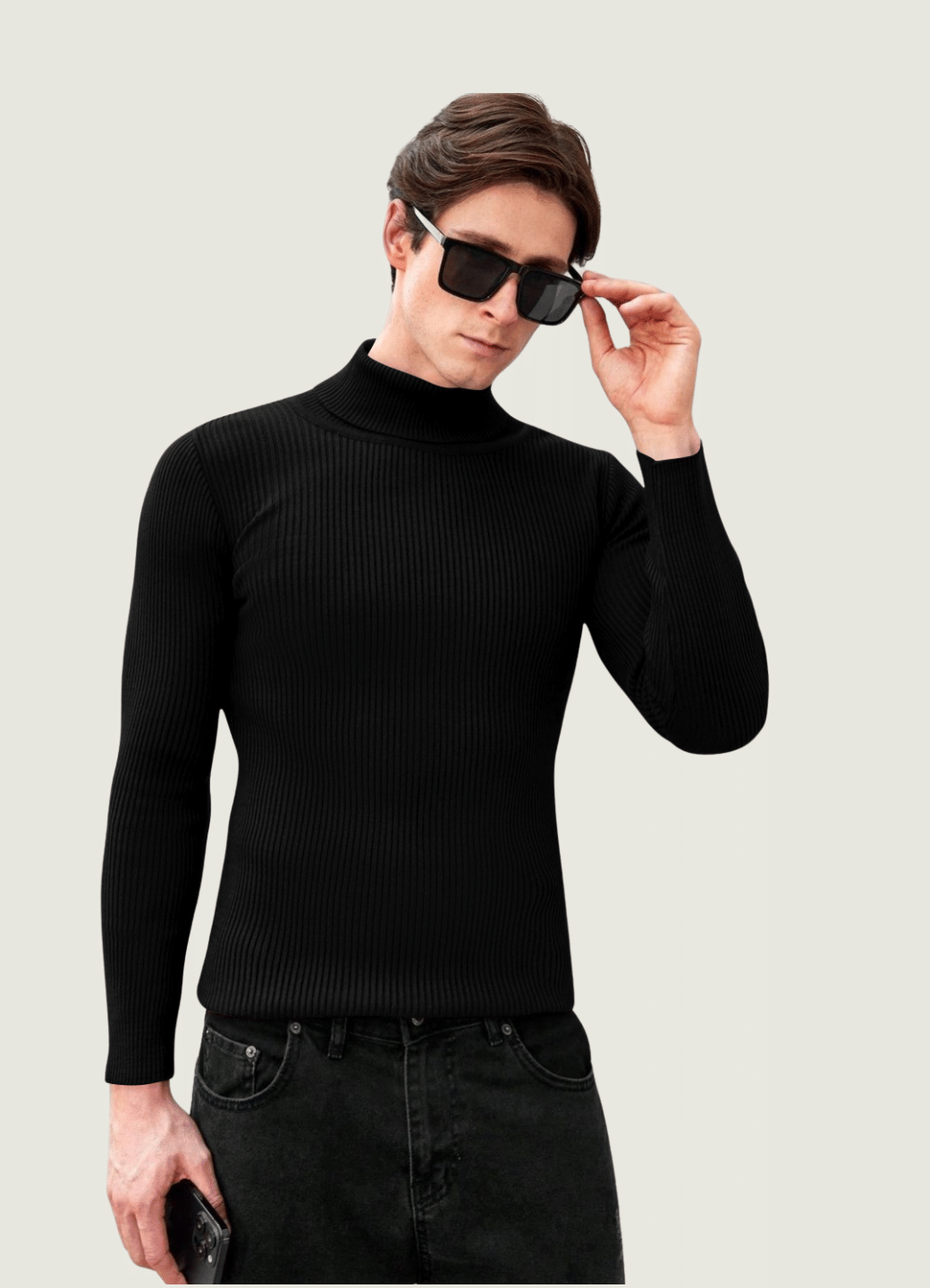 Urban Trees Cotton Blend High Neck Men's Full Sleeves Pullover Sweater - Black ( Pack of 1 ) Urban Trees Cotton Blend High Neck Men's Full Sleeves Pullover Sweater - Black ( Pack of 1 )