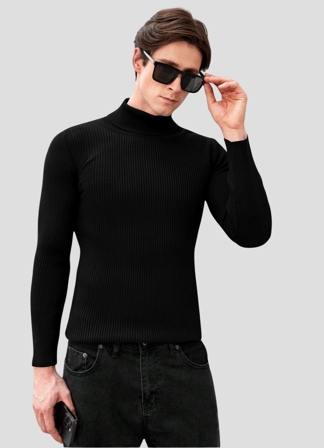Urban Trees Cotton Blend High Neck Men's Full Sleeves Pullover Sweater - Black ( Pack of 1 ) Urban Trees Cotton Blend High Neck Men's Full Sleeves Pullover Sweater - Black ( Pack of 1 )