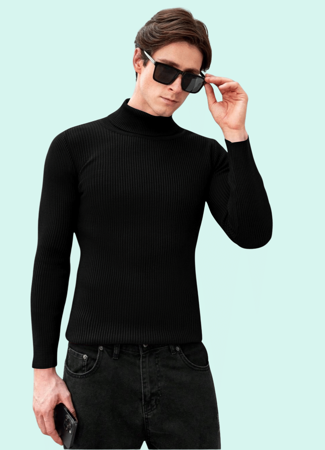 Urban Trees Cotton Blend High Neck Men's Full Sleeves Pullover Sweater - Black ( Pack of 1 ) Urban Trees Cotton Blend High Neck Men's Full Sleeves Pullover Sweater - Black ( Pack of 1 )