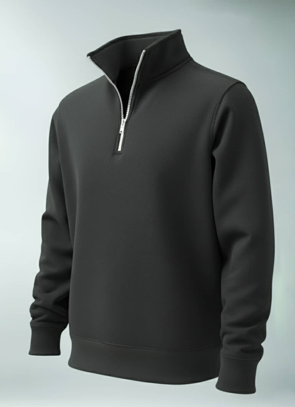 VIOUR Fleece Mandarin Collar Men's Sweatshirt - Olive ( Pack of 1 )