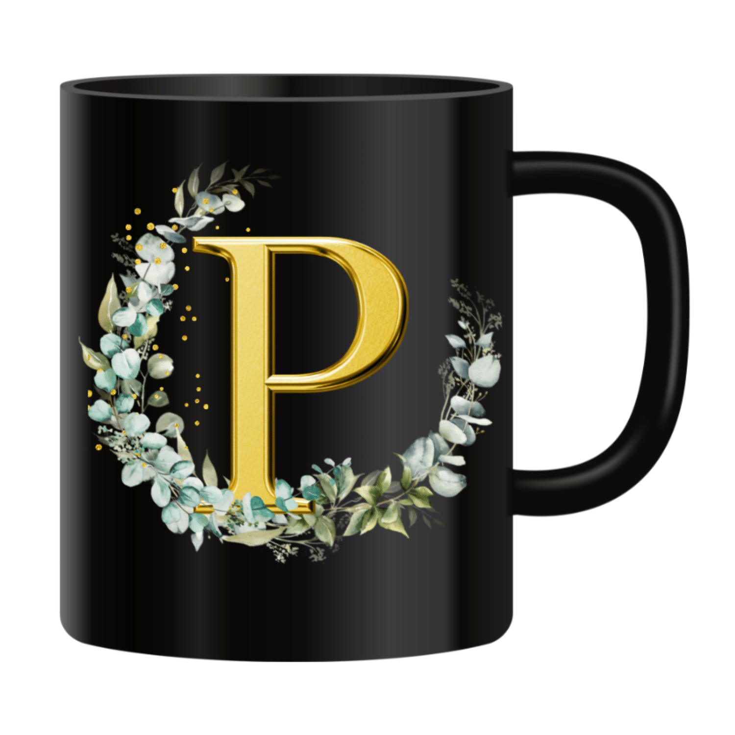     			VK Fashion Alphabet Printed P Ceramic Coffee Mug 350 mL ( Pack of 1 )