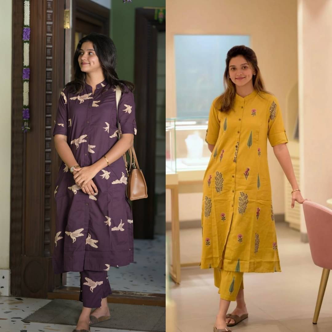 YAGNIK FASHION Women Cotton Blend Self Design A-line Kurti With Pants ( Multicoloured ) YAGNIK FASHION Women Cotton Blend Self Design A-line Kurti With Pants ( Multicoloured )