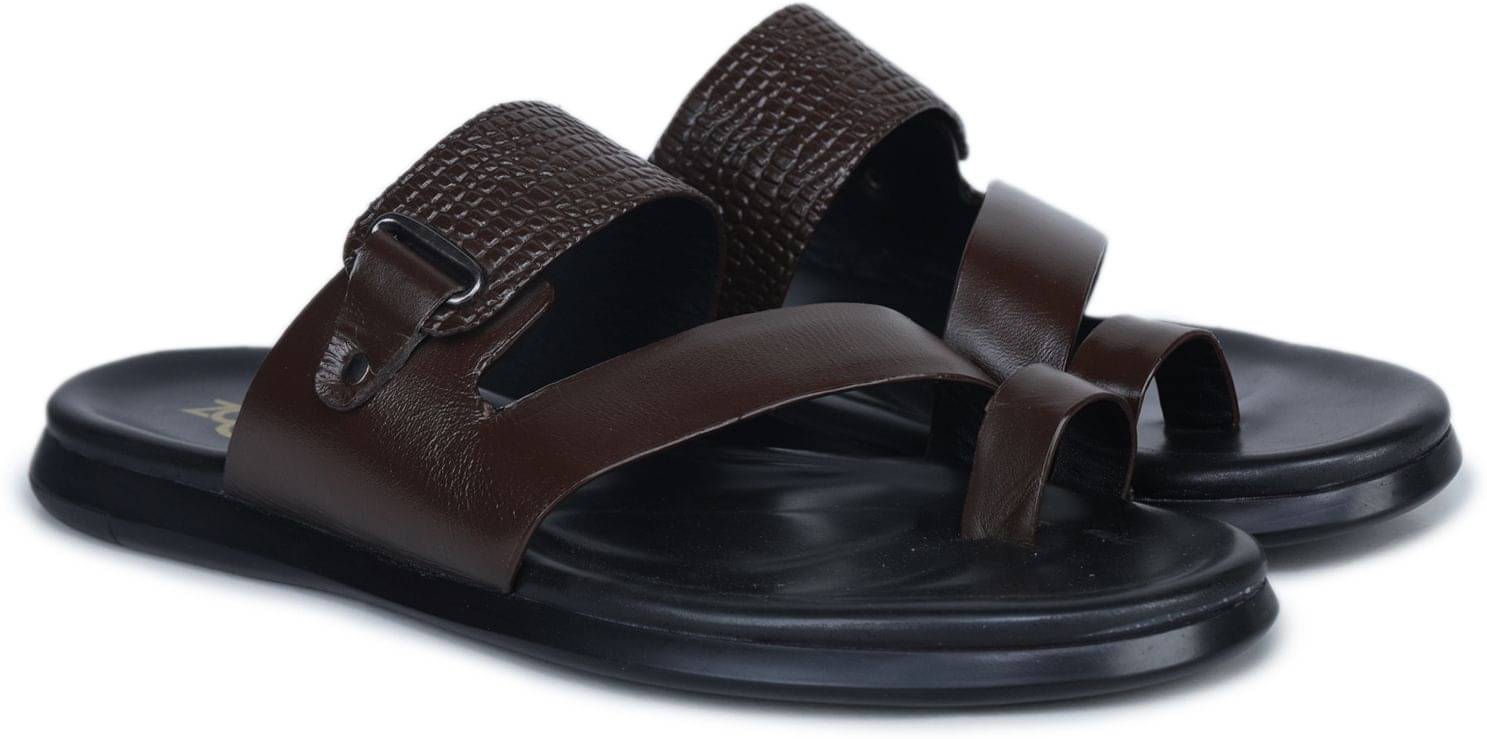     			Zoom Shoes Brown Men's Leather Slipper