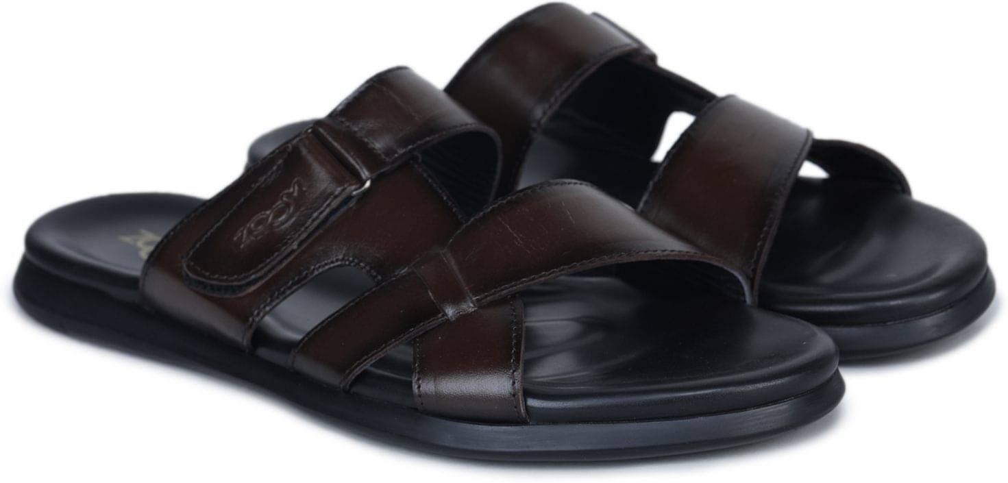     			Zoom Shoes Brown Men's Leather Slipper