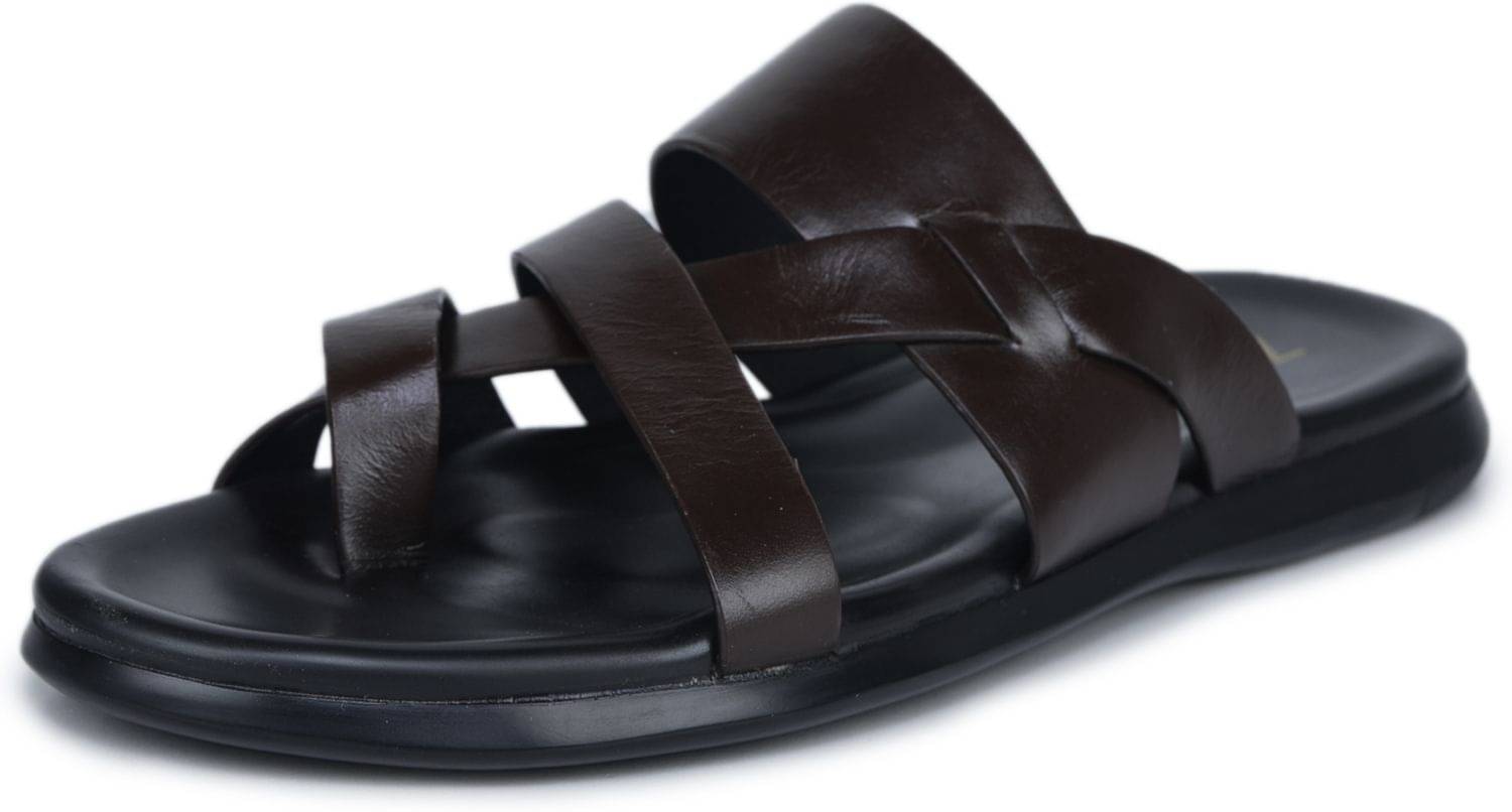     			Zoom Shoes Brown Men's Leather Slipper