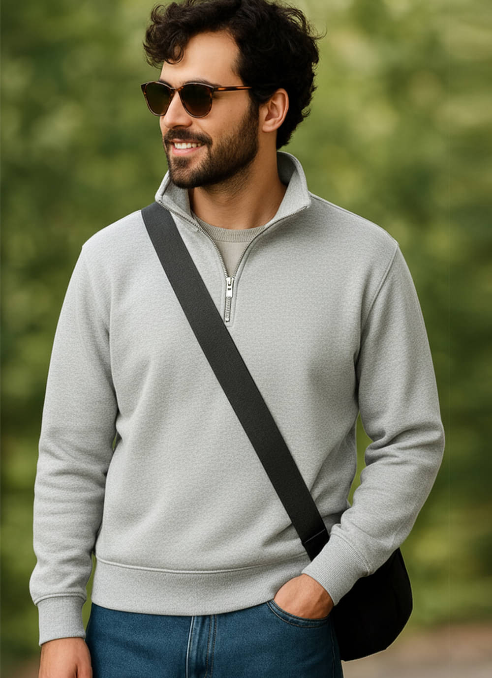 clafoutis Fleece Mandarin Collar Men's Sweatshirt - Grey ( Pack of 1 ) clafoutis Fleece Mandarin Collar Men's Sweatshirt - Grey ( Pack of 1 )