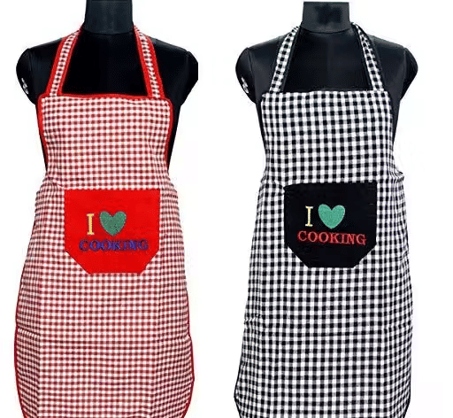     			cpg Cotton Printed Kitchen Apron with 2 Center Pocket ( Pack of 3 )